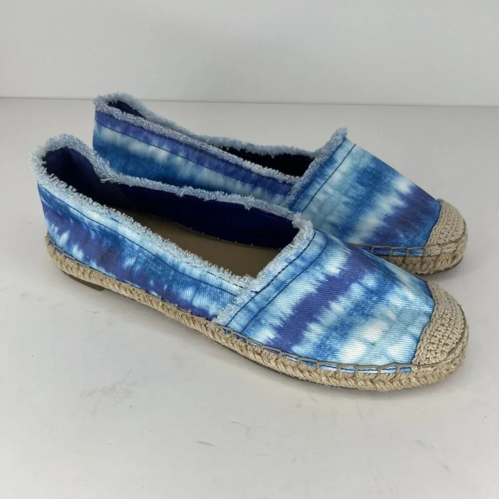 Nine West Maybe 2 TieDye Canvas SlipOn Sandals Womens Size 7.5 Espadrilles Shoes - Picture 2 of 9